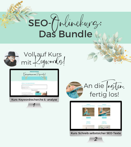 Wordpress SEO-Kurs online: In diesem SEO-Onlinekurs zum Selberlernen zeige ich dir Schritt für Schritt, wie du als Selbstständige deine Website und deinen Blog optimierst, damit du mit deinen Inhalten bei Google gefunden wirst.